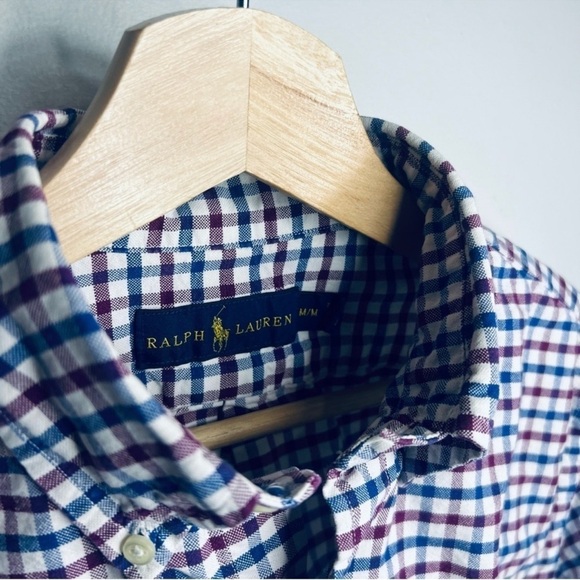 Polo Ralph Lauren Classic Fit Tattersall Oxford Shirt M - Picture 3 of 6